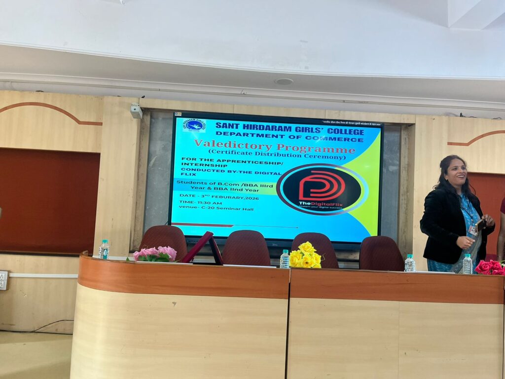 Shantanu Tarey concluding the AI and Digital Marketing internship program by awarding certificates, badges, and excellence recognitions to students, reinforcing The DigitalFlix mission of AI-driven education in Bhopal and Madhya Pradesh